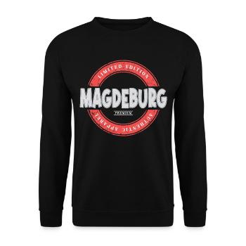 Magdebourg Allemagne Ville Skyline Home Love - Sweat-shirt Unisexe - noir - Devant - Alina (178cm) & Michal (187cm)