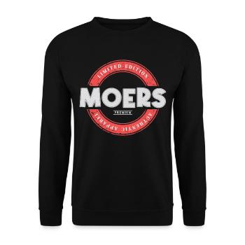 Moers Deutschland Stadt Skyline Heimat Liebe - Unisex Pullover - Schwarz - Vorne - Alina (178cm) & Michal (187cm)