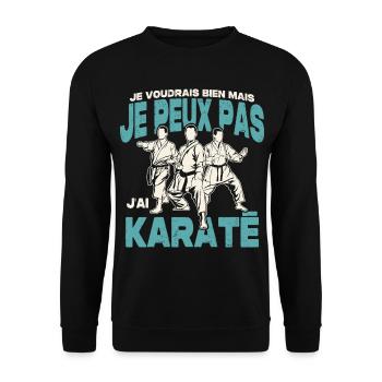 Je peux pas j'ai karaté. - Sweat-shirt Unisexe - noir - Devant - Alina (178cm) & Michal (187cm)