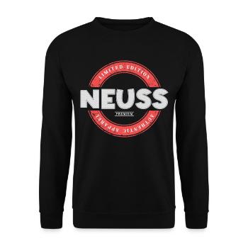 Neuss Deutschland Stadt Skyline Heimat Liebe - Unisex Pullover - Schwarz - Vorne - Alina (178cm) & Michal (187cm)