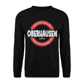 Oberhausen Deutschland Stadt Skyline Heimat Liebe - Unisex Pullover - Schwarz - Vorne - Alina (178cm) & Michal (187cm)