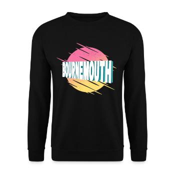 Bornemouth Angleterre Royaume-Uni UK City Font - Sweat-shirt Unisexe - noir - Devant - Alina (178cm) & Michal (187cm)