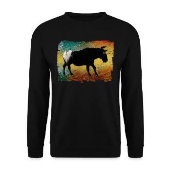 Taureau de Camargue peinture - Sweat-shirt Unisexe - noir - Devant - Alina (178cm) & Michal (187cm)
