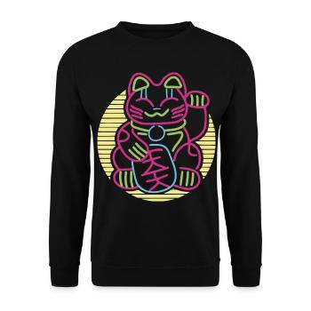 Maneki Neko - Sweat-shirt Unisexe - noir - Devant - Alina (178cm) & Michal (187cm)