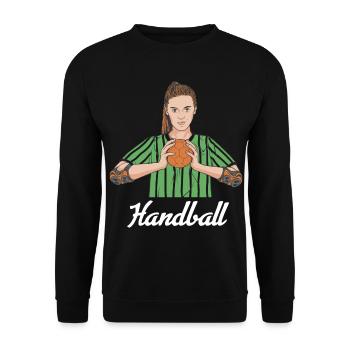 Joueur de handball Handball Outfit Handball Joueur de handball - Sweat-shirt Unisexe - noir - Devant - Alina (178cm) & Michal (187cm)