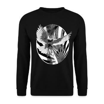 Taube schwarz weiß Friedenssymbol - Unisex Pullover - Schwarz - Vorne - Alina (178cm) & Michal (187cm)