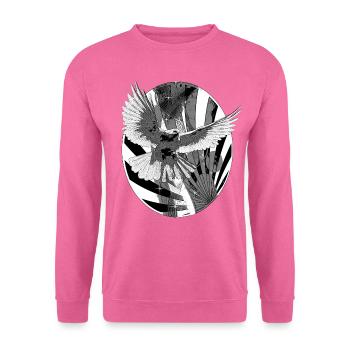 Taube schwarz weiß Friedenssymbol - Unisex Pullover - Pink - Vorne
