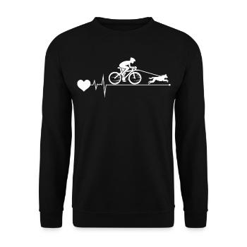 Bikejöring HundScooting Hund Sport Fahrrad Fahrrad - Unisex Pullover - Schwarz - Vorne - Alina (178cm) & Michal (187cm)