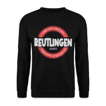 Reutlingen Germany City Skyline Home Love - Unisex Sweatshirt - black - Front - Alina (178cm) & Michal (187cm)