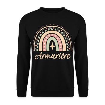 Cadeau Armurière. Boho Rainbow armurière. - Sweat-shirt Unisexe - noir - Devant - Alina (178cm) & Michal (187cm)