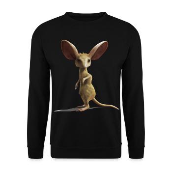 Cute long-eared jerboa design - Unisex Sweatshirt - black - Front - Alina (178cm) & Michal (187cm)