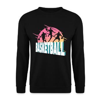 Basketball Basketball Player Sports Player Vintage - Unisex Sweatshirt - black - Front - Alina (178cm) & Michal (187cm)
