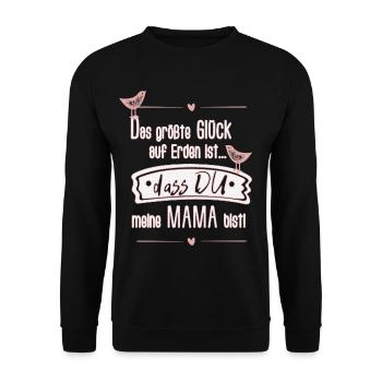 Muttertag Mama SabineVegan (Mit Struktur/Kontur) - Unisex Pullover - Schwarz - Vorne - Alina (178cm) & Michal (187cm)