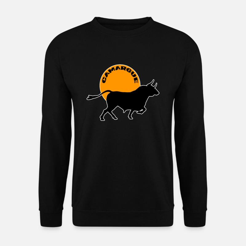 Sonnenuntergang im Camargue-Stier - Unisex Pullover - Schwarz