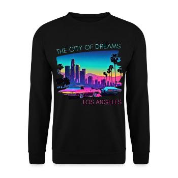 The City Of Dreams Los Angeles - Unisex Sweatshirt - black - Front - Alina (178cm) & Michal (187cm)
