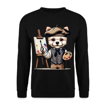 Cute Dog Artist - Unisex Sweatshirt - black - Front - Alina (178cm) & Michal (187cm)