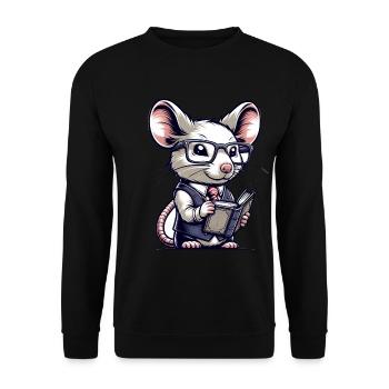 Cute Mouse Teacher - Unisex Sweatshirt - black - Front - Alina (178cm) & Michal (187cm)