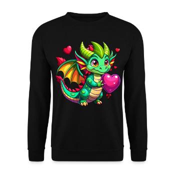 Colorful Dragon - Unisex Sweatshirt - black - Front - Alina (178cm) & Michal (187cm)