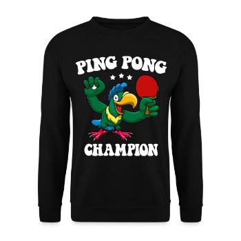 Ping Pong Champion Design Table Tennis and - Unisex Sweatshirt - black - Front - Alina (178cm) & Michal (187cm)