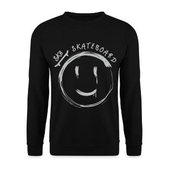 Skateboard Skater Skaten - Unisex Pullover - Schwarz - Vorne - Alina (178cm) & Michal (187cm)