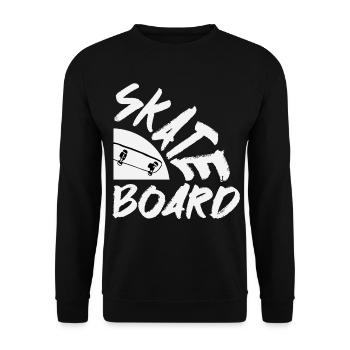 Skateboard Skater Skaten - Unisex Pullover - Schwarz - Vorne - Alina (178cm) & Michal (187cm)