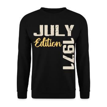 Juillet 1971 Chemise D’anniversaire Juillet 1971 - Sweat-shirt Unisexe - noir - Devant - Alina (178cm) & Michal (187cm)
