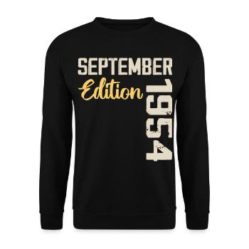 Septembre 1954 - 70e Anniversaire September 1954 - Sweat-shirt Unisexe - noir - Devant - Alina (178cm) & Michal (187cm)