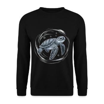 Baby Sea Turtle Swim Water Bubbles Turtles Gifts - Unisex Sweatshirt - black - Front - Alina (178cm) & Michal (187cm)
