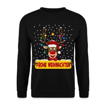 Joyeux Noël Renne - Sweat-shirt Unisexe - noir - Devant - Alina (178cm) & Michal (187cm)