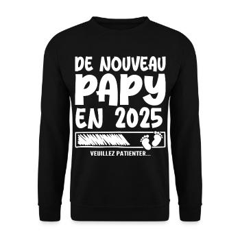 2025 wieder Opa - Unisex Pullover - Schwarz - Vorne - Alina (178cm) & Michal (187cm)