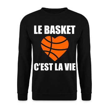 basketball is life, Basketball, Basketball, Sport - Unisex Sweatshirt - black - Front - Alina (178cm) & Michal (187cm)