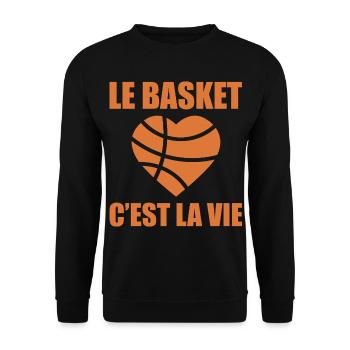 basketball is life, Basketball, Basketball, Sport - Unisex Sweatshirt - black - Front - Alina (178cm) & Michal (187cm)