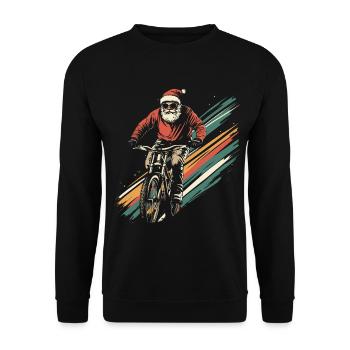 Le Père Noël fait du VTT - Sweat-shirt Unisexe - noir - Devant - Alina (178cm) & Michal (187cm)