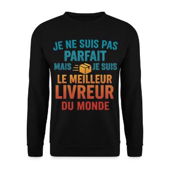 Le meilleur livreur du monde - Sweat-shirt Unisexe - noir - Devant - Alina (178cm) & Michal (187cm)