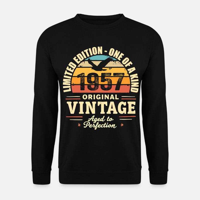 Geburtstagsgeschenk 1957 Jahrgang 1957 Retro 1957 - Unisex Pullover - Schwarz