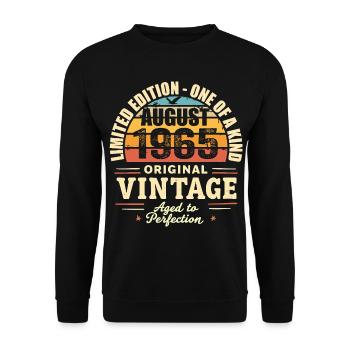 August 1965 Birthday August 1965 - August 1965 - Unisex Sweatshirt - black - Front - Alina (178cm) & Michal (187cm)