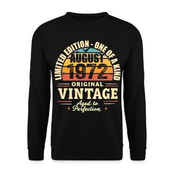 August 1972 Birthday August 1972 - August 1972 - Unisex Sweatshirt - black - Front - Alina (178cm) & Michal (187cm)