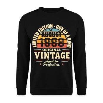 August 1998 Birthday August 1998 - August 1998 - Unisex Sweatshirt - black - Front - Alina (178cm) & Michal (187cm)