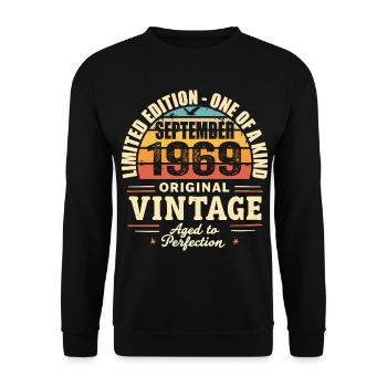 September 1969 Gift 1969 Vintage September 1969 - Unisex Sweatshirt - black - Front - Alina (178cm) & Michal (187cm)