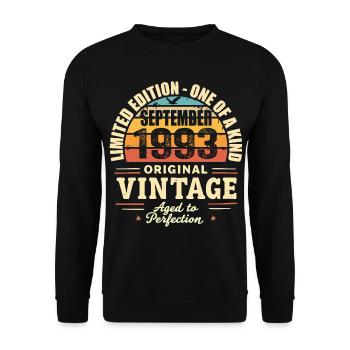 September 1993 Gift 1993 Vintage September 1993 - Unisex Sweatshirt - black - Front - Alina (178cm) & Michal (187cm)