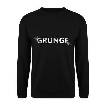 Grunge 90s Seattle distressed logo - Unisex Sweatshirt - black - Front - Alina (178cm) & Michal (187cm)