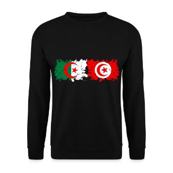Algérie Tunisie - Sweat-shirt Unisexe - noir - Devant - Alina (178cm) & Michal (187cm)