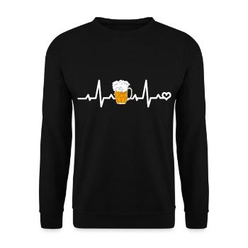 Beer Heart Line - Unisex Sweatshirt - black - Front - Alina (178cm) & Michal (187cm)