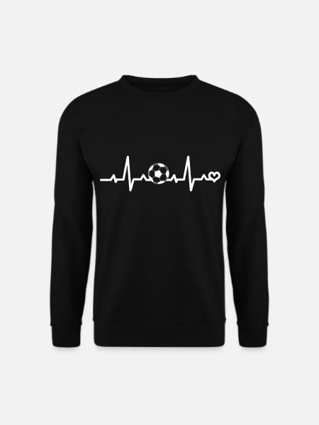 Soccer Heartbeat ECG Pulse Heart Rate Love - Unisex Sweatshirt - black