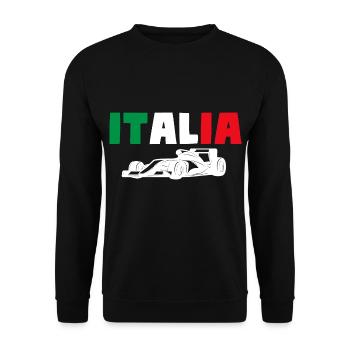 Italia Rennwagen Formula Racing - Unisex Pullover - Schwarz - Vorne - Alina (178cm) & Michal (187cm)