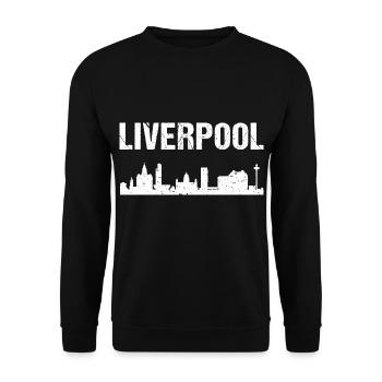 Liverpool Skyline Angleterre Liverpool - Sweat-shirt Unisexe - noir - Devant - Alina (178cm) & Michal (187cm)