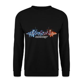 Heartbeat Hockey Heart beat ECG - Unisex Sweatshirt - black - Front - Alina (178cm) & Michal (187cm)