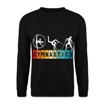 Gymnaste Retro Sunset Femmes Gymnastique au Sol - Sweat-shirt Unisexe - noir - Devant - Alina (178cm) & Michal (187cm)