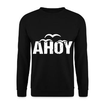 Ahoy Lake Greeting Coast - Unisex Sweatshirt - black - Front - Alina (178cm) & Michal (187cm)
