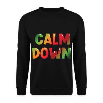 Relaxation and relaxation. Just Calm Down - Unisex Sweatshirt - black - Front - Alina (178cm) & Michal (187cm)